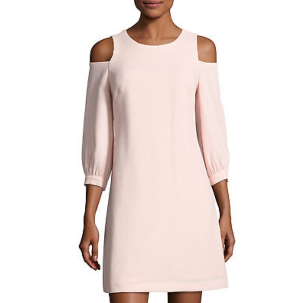 (NWT) #ElizaJ Blush Pink Cold Shoulder Dress